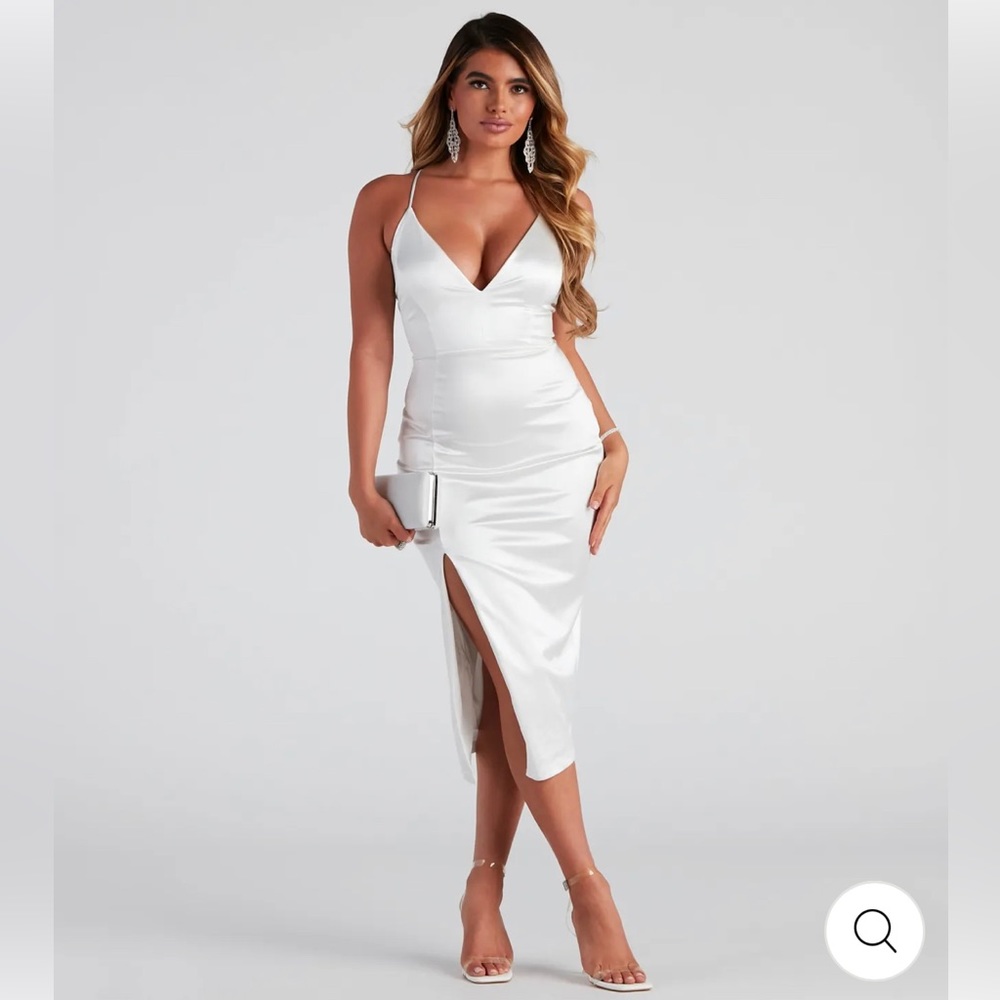 Formal Lattice Midi Dress